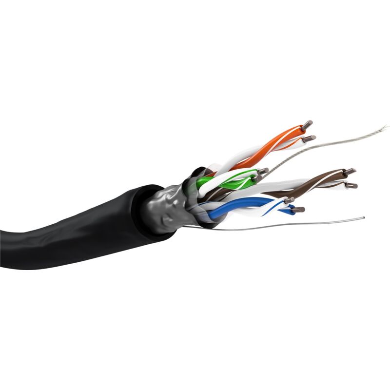 foto del prodotto cavo di rete cat 5 per esterno f utp cca 24 1 awg 100 mt
