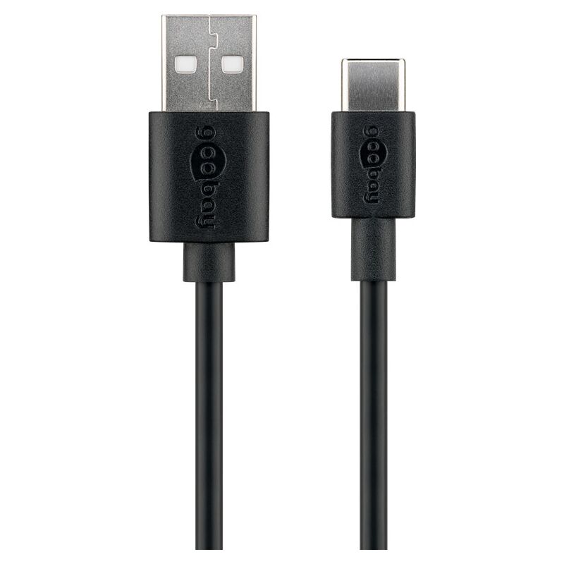 foto del prodotto cavo di ricarica e sincronizzazione usb c usb a usb c , adatto a dispositivi con porta usb c , nero. lunghezza del cavo 0.5 m