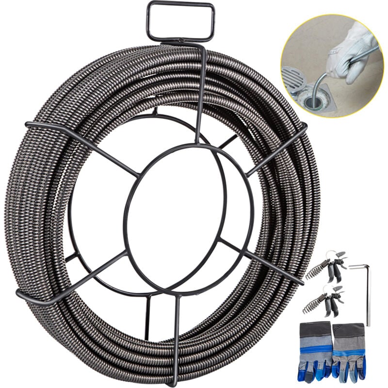 foto del prodotto cavo di scarico cavo per fognatura 50ft 3 8 pollici cavo di pulizia per drenaggio coclea, adatto per toilette intasata, lavandino e scarico a