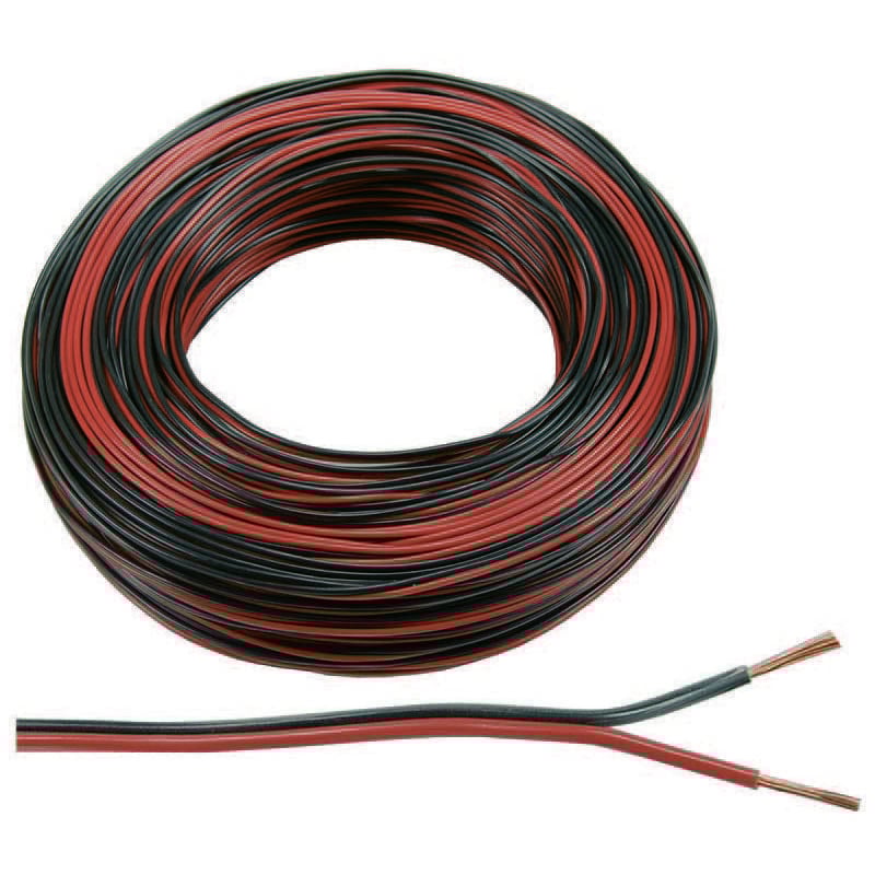 foto del prodotto cavo elettrico bipolare piattina per altoparlanti rosso nero 2x mmq.0,75