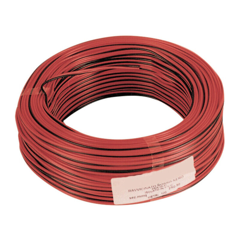 foto del prodotto cavo elettrico hi fi 2x0,75 mm. rosso nero. prezzo al metro.