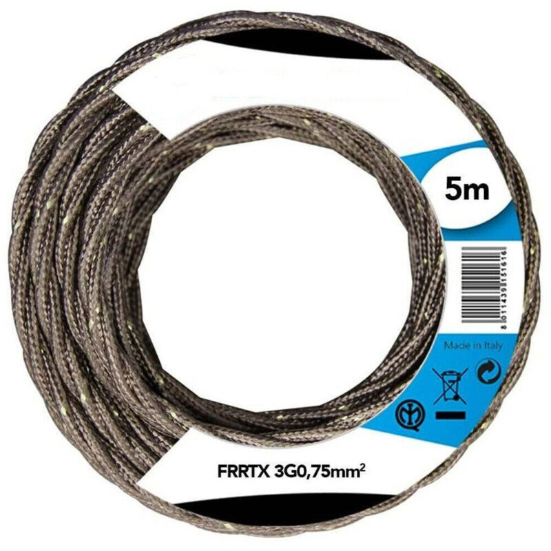 foto del prodotto cavo elettrico in tessuto frrtx 5mt intrecciato per lampada e lampadario bronzo trade shop traesio