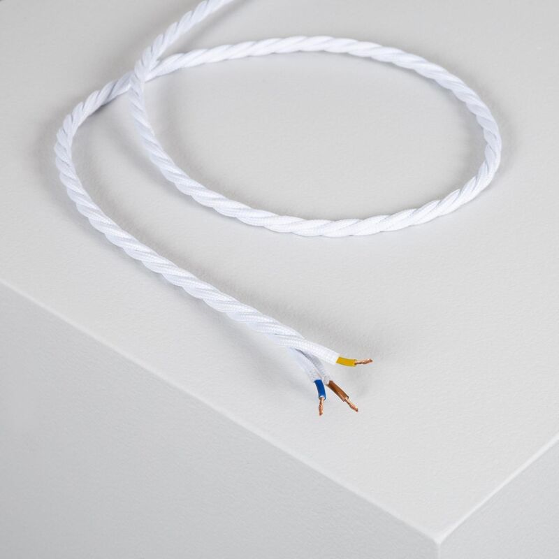 foto del prodotto cavo elettrico in tessuto intrecciato bianco 10 m