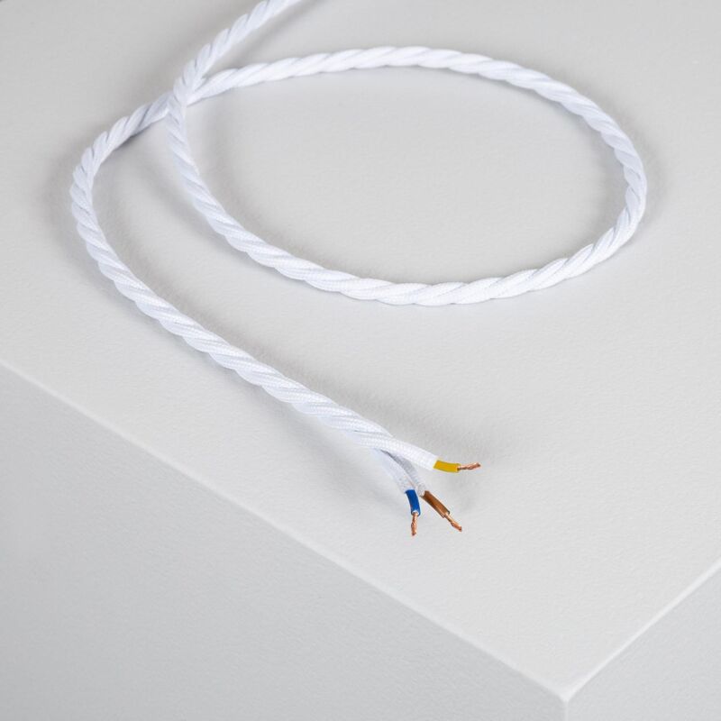 foto del prodotto cavo elettrico in tessuto intrecciato bianco 4 m