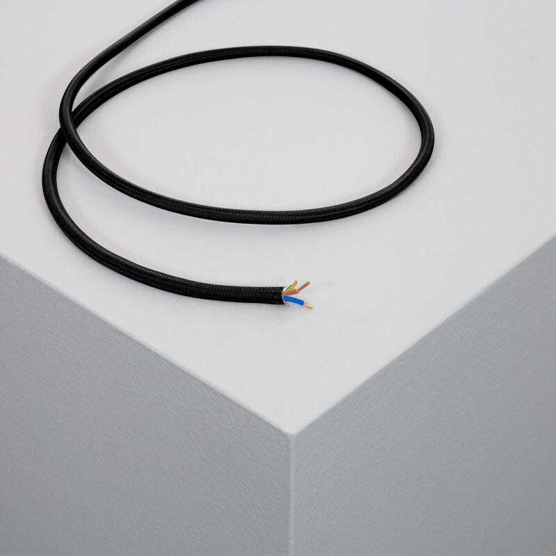 foto del prodotto cavo elettrico in tessuto nero 2 m