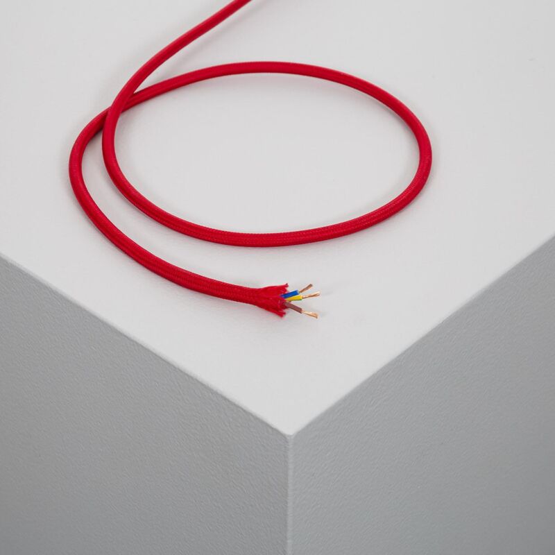 foto del prodotto cavo elettrico in tessuto rosso 2 m