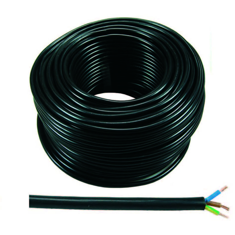 foto del prodotto cavo elettrico multipolare similgomma nero h05vv f 3x mmq.1 colore nero