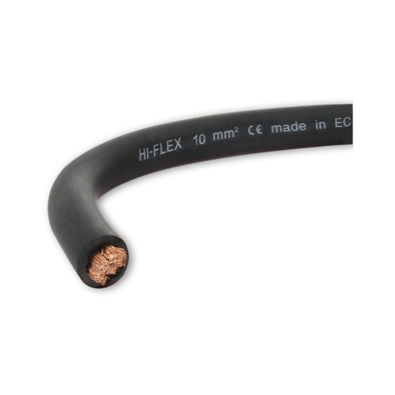 foto del prodotto cavo elettrico nero sezione 10 mm lunghezza 10m per batterie o saldatura
