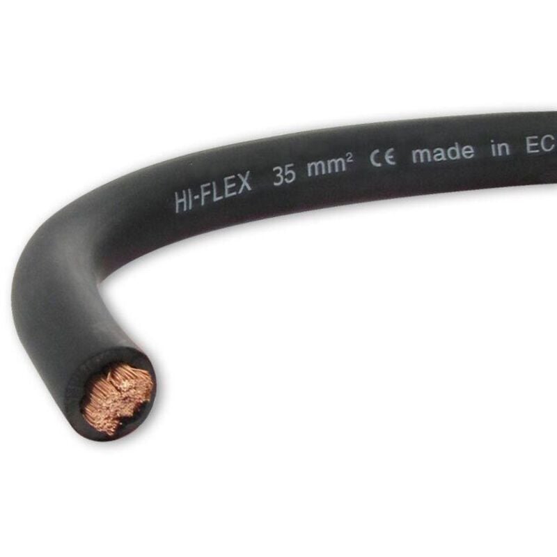 foto del prodotto cavo elettrico nero sezione 35 mm lunghezza 5m per batterie o saldatura