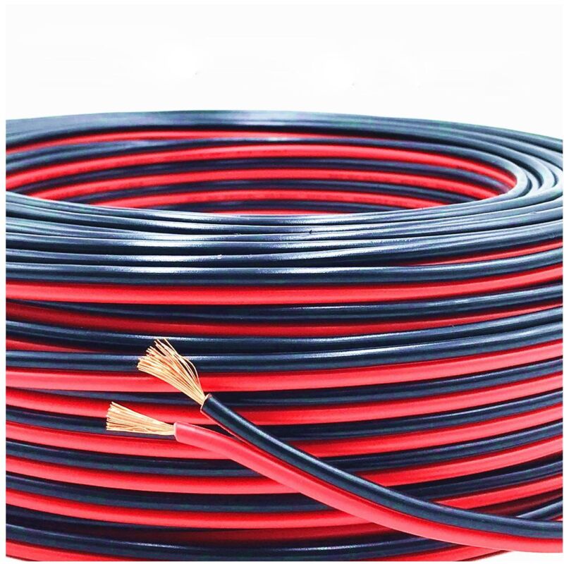 foto del prodotto cavo elettrico piatto con guaina 2x0.5mm per strisce led monocolore nero