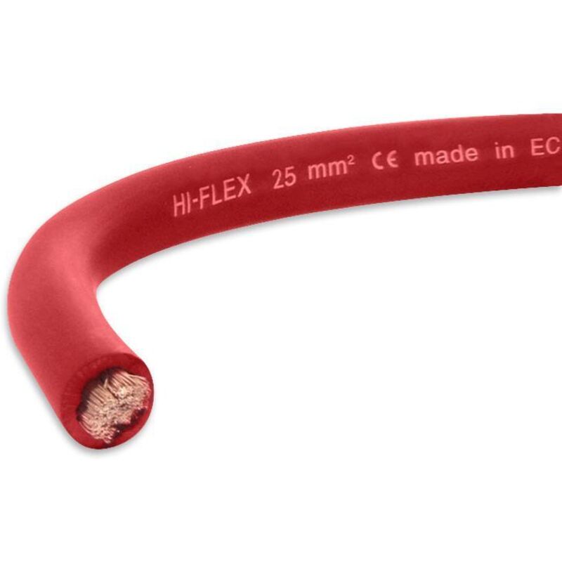foto del prodotto cavo elettrico rosso sezione 25 mm lunghezza 5m per batterie o saldatura
