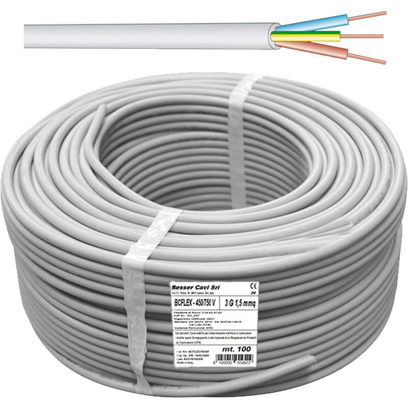 foto del prodotto cavo elettrico sez. 3x2,5 grigio 450 750v