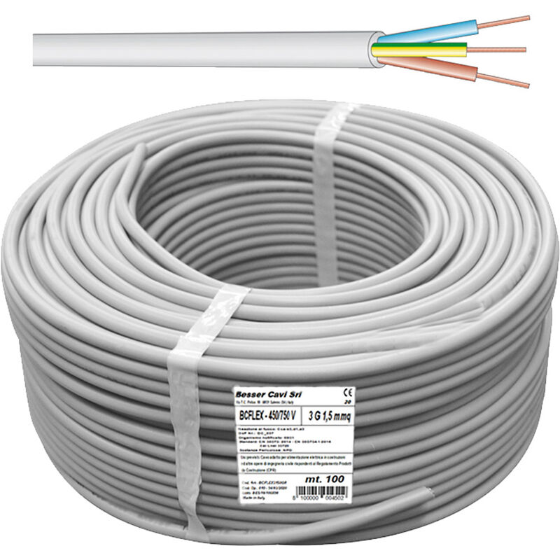 foto del prodotto cavo elettrico sez. 5x1,5 grigio 450 750v