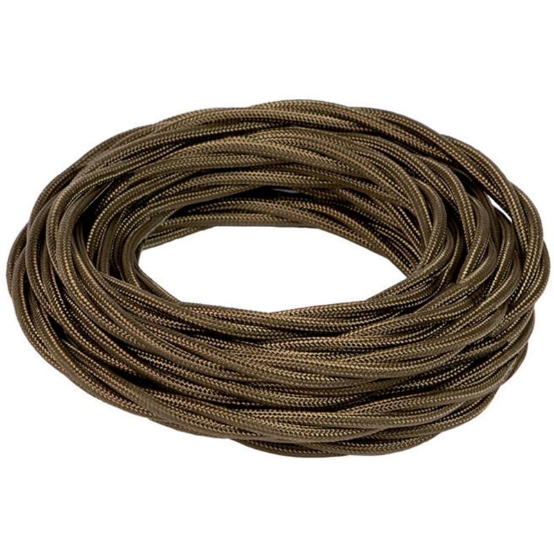 foto del prodotto cavo elettrico tessile colore marrone treccia seta 5mt 3g0,75 filo rivestito in tessuto vintage stile retrò per lampadari applique 93866-05 - fanton