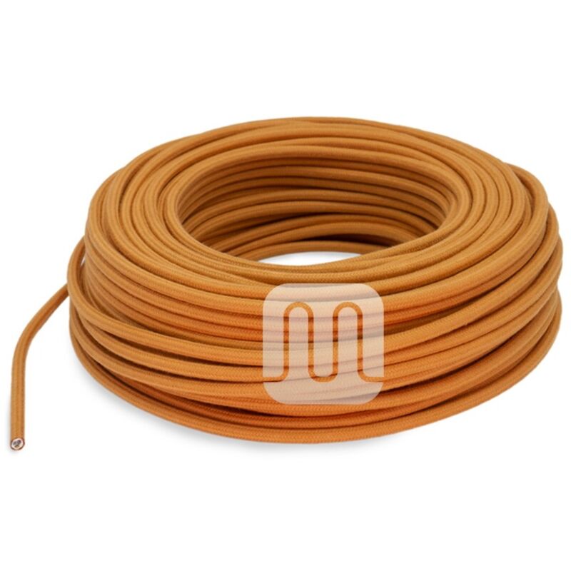 foto del prodotto cavo elettrico tessile tondo caramello to432 3mt merlotti