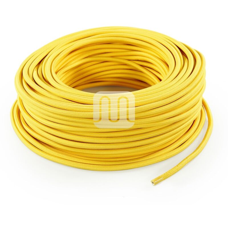 foto del prodotto cavo elettrico tessile tondo giallo to58 3mt