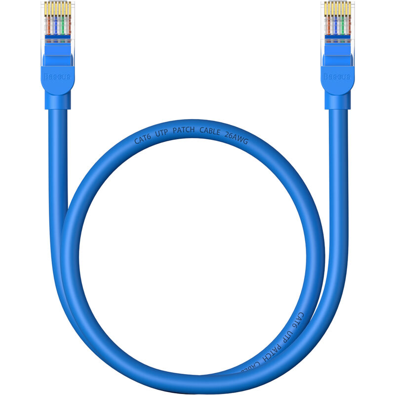 foto del prodotto cavo ethernet cat 6 cavo di rete rj 45 1000 mb s doppino intrecciato 0,5 m blu
