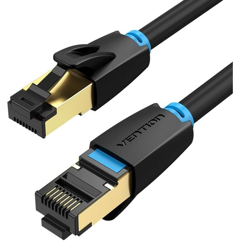 foto del prodotto cavo ethernet cat 8 2m, cavo rj45 cat 8 40gbps 2000mhz, cavo internet 28awg con connettore placcato in oro e schermatura a 4 strati, cavo di rete