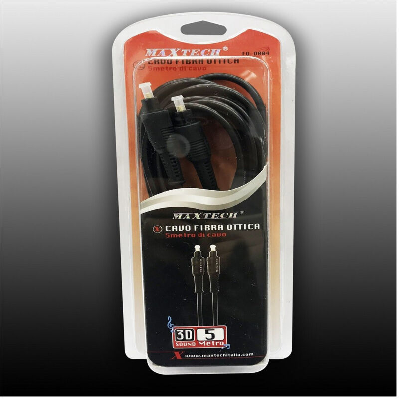 foto del prodotto cavo fibra ottica 5 mt 3d sound digital surround audio digitale fo-d004 - maxtech