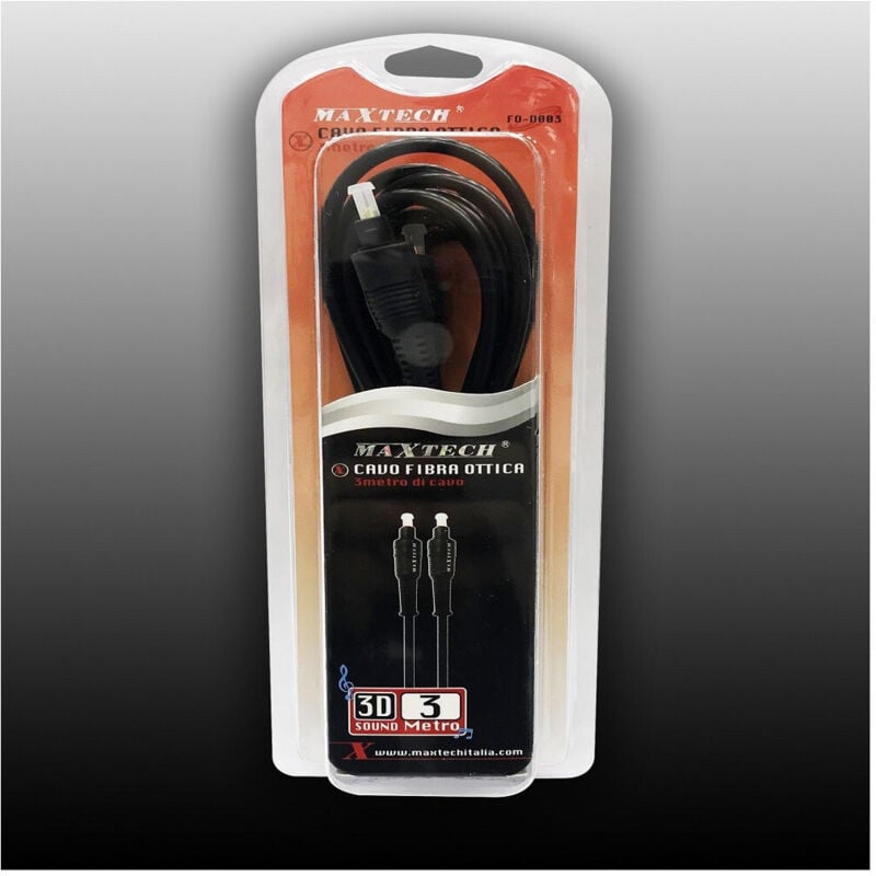 foto del prodotto cavo fibra ottica da 3 metri digital surround audio digitale 3d fo-d003 - - maxtech