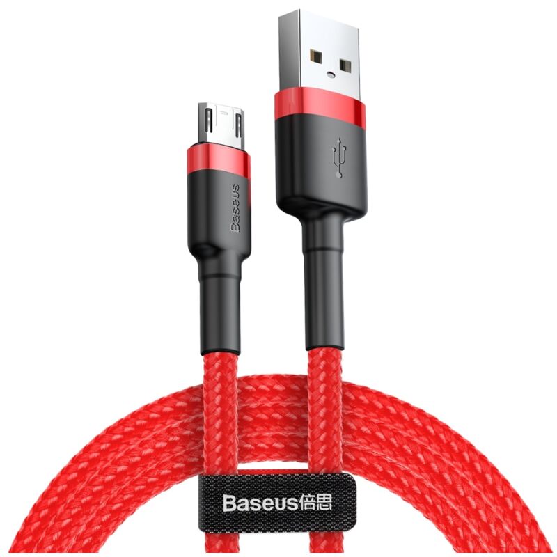foto del prodotto cavo flessibile resistente usb microusb 1,5a 2m rosso