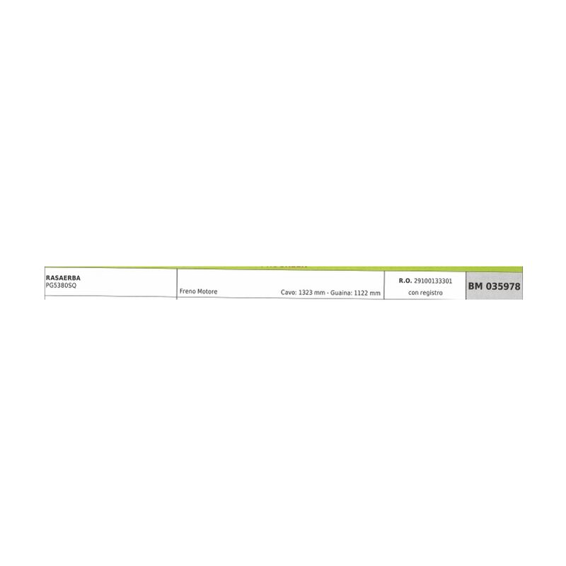 foto del prodotto cavo freno motore progreen rasaerba pg5380sq cavo 1323 mm guaina 1122 mm