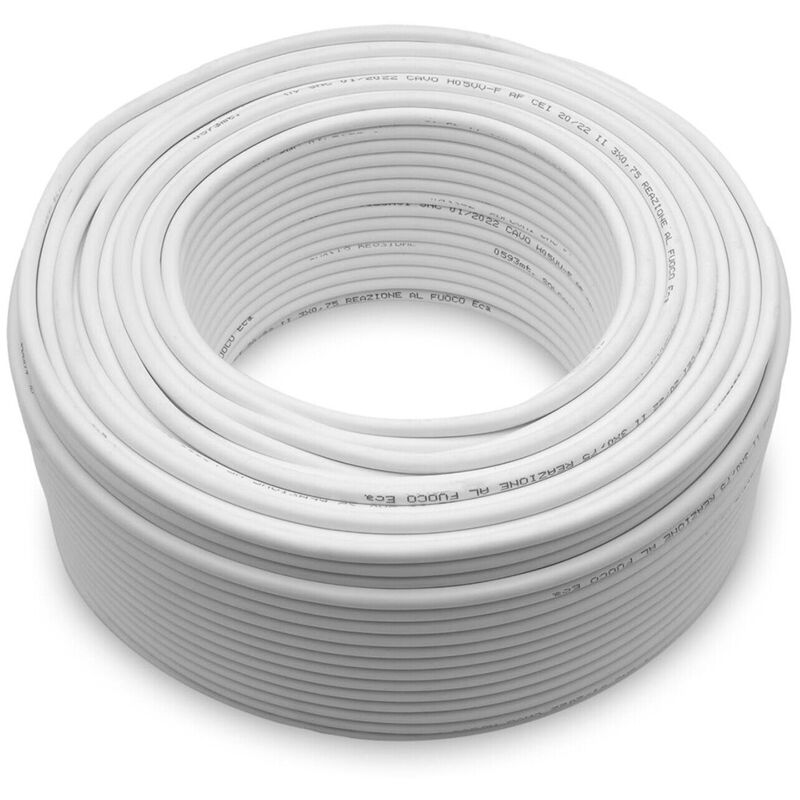 foto del prodotto cavo h05vv f 2x1,50 filo elettrico matassa piattina bianco solcavi h215b