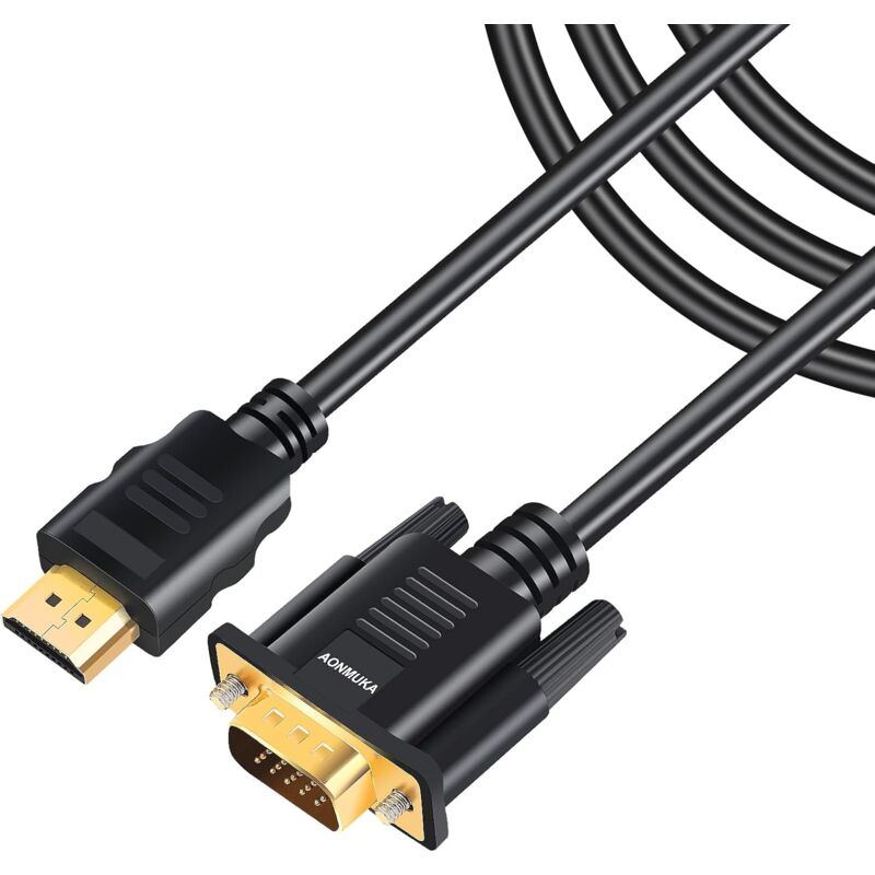 foto del prodotto cavo hdmi a vga da 6 piedi supporta 1080p converti segnale collega a desktop dvd laptop con porta hdmi per display proiettore hdtv con