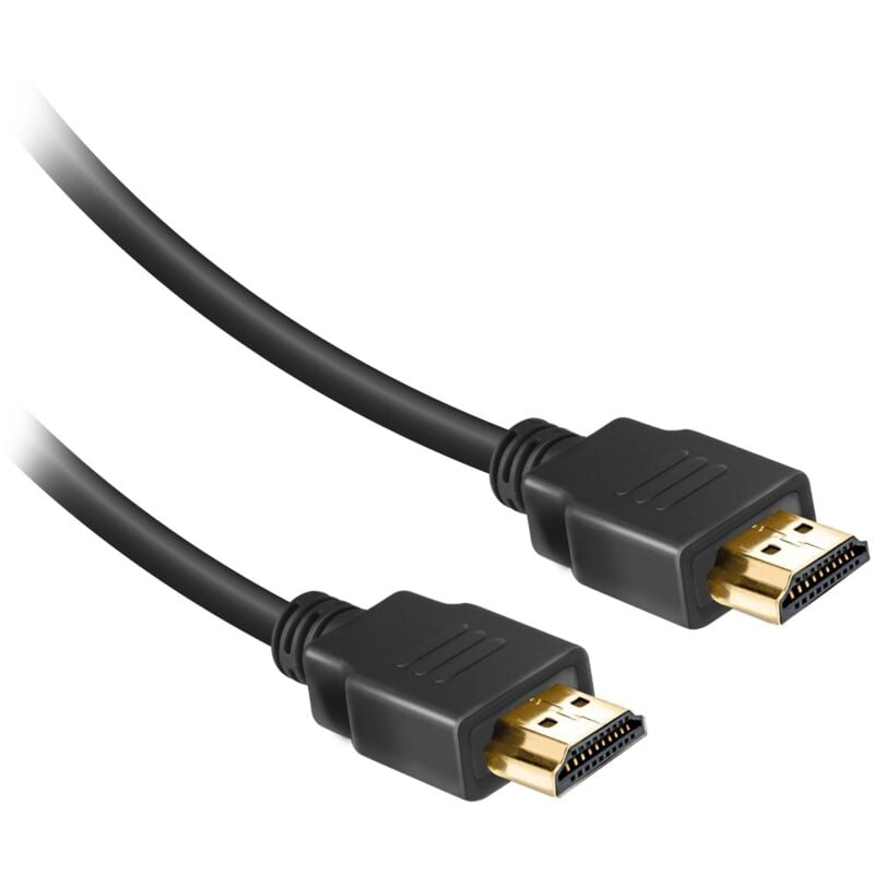 foto del prodotto cavo hdmi v.2.0 alta velocit con canale ethernet e nuclei in ferrite anti disturbo connettori dorati scocca in metallo nero 1,8 metri