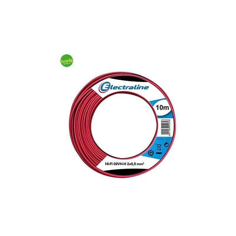 foto del prodotto cavo hifi electraline 2x0,5 m10 rosso nero