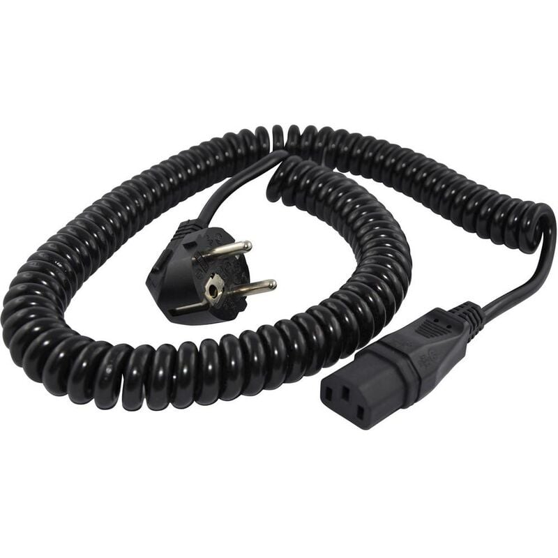 foto del prodotto cavo iec hawa r6502 nero 1.6 m cavo a spirale