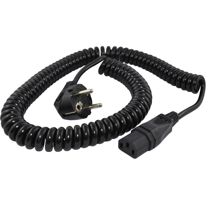 foto del prodotto cavo iec hawa r6504 nero 3.8 m cavo a spirale