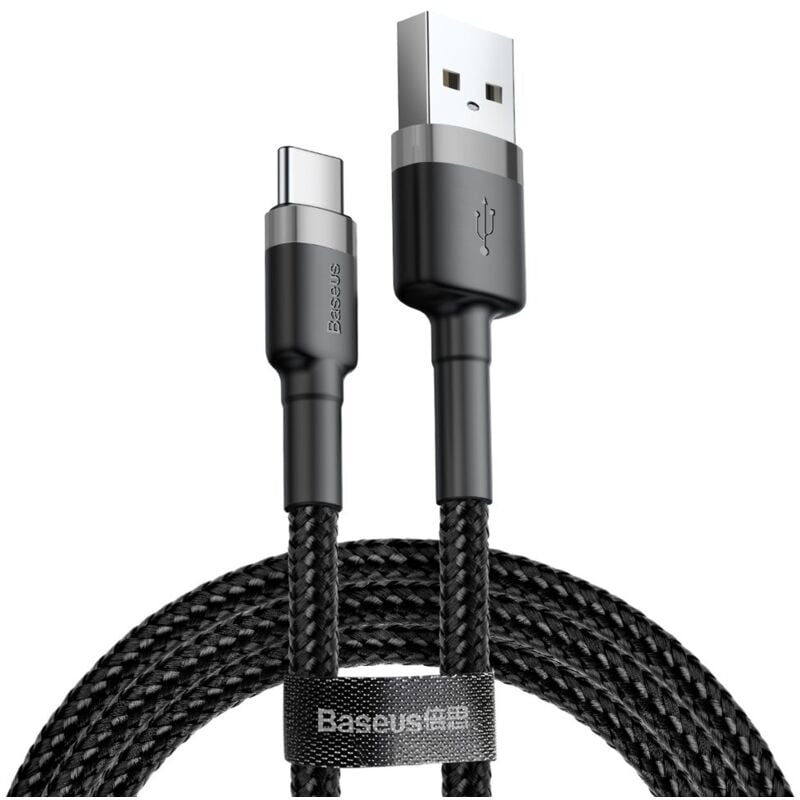 foto del prodotto cavo in nylon resistente usb c 2a 3m nero e grigio