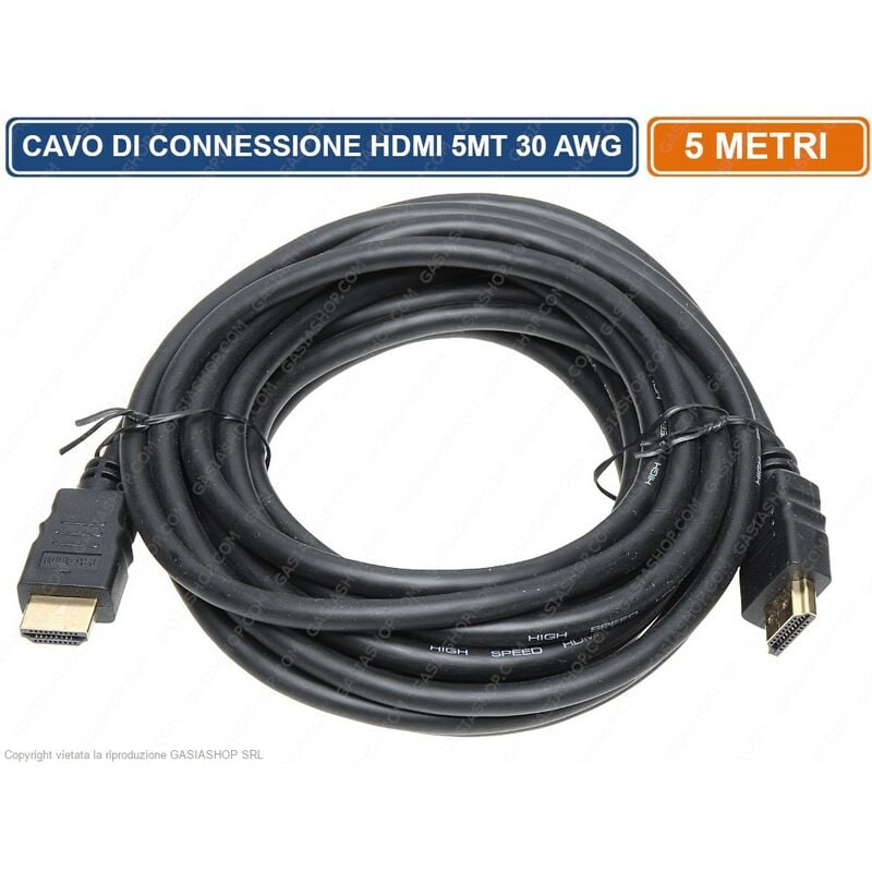 foto del prodotto cavo interfaccia multimediale alta definizione hdmi da 5m metro 30 awg