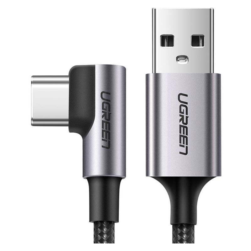 foto del prodotto cavo intrecciato angolato resistente usb usb c qc 3.0 3a 2m grigio