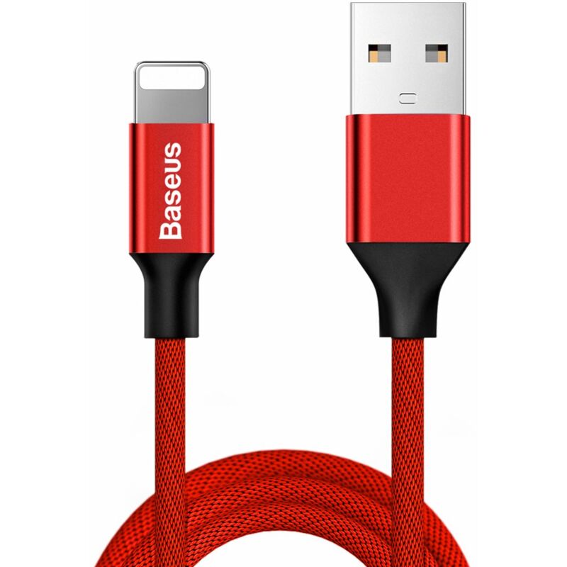 foto del prodotto cavo intrecciato in tessuto baseus yiven usb lightning 1,8 m rosso calyw a09 