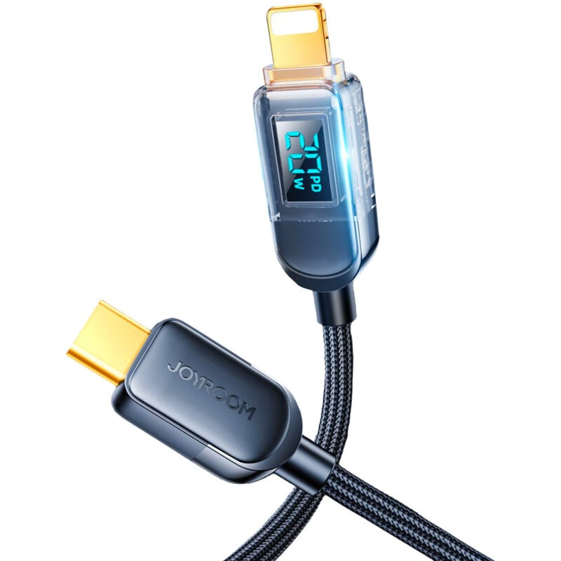 foto del prodotto cavo joyroom a4 usb c lightning 20w 1,2m con display nero