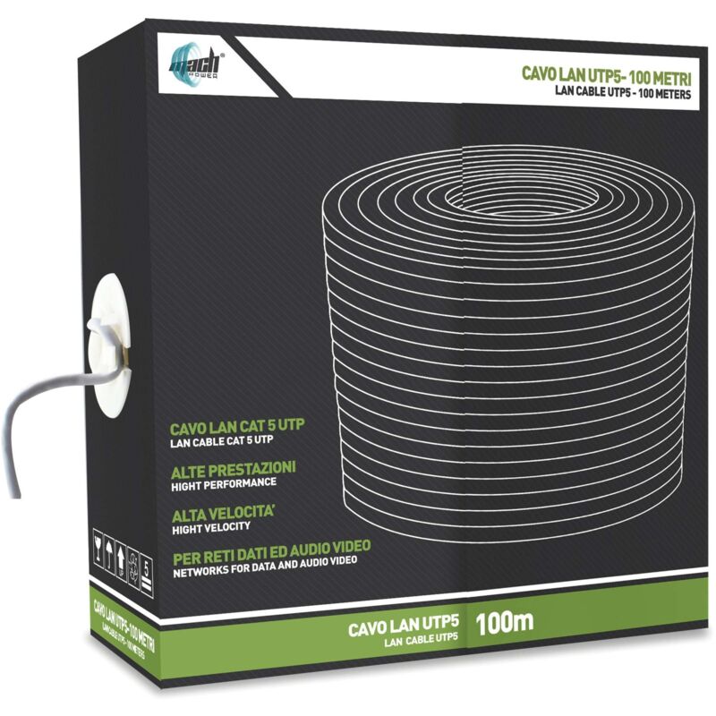 foto del prodotto cavo lan utp cat.5 cca 0,5 mm grigio 100 m