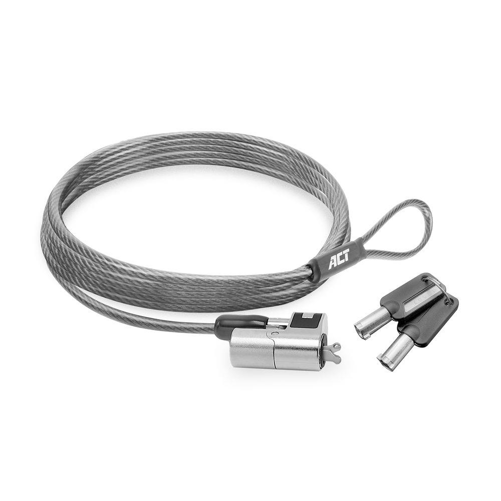 foto del prodotto cavo lucchetto sicurezza notebook 2mt chiusura con chiave