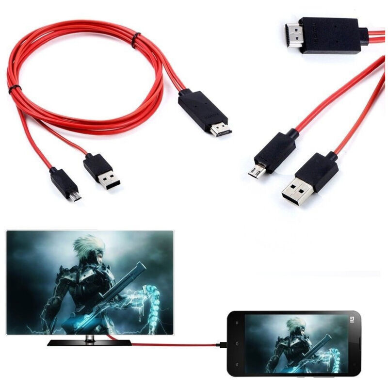 foto del prodotto cavo mhl per samsung galaxy s3 s4 s5 note 2 note 3 hd micro usb a hdmi hdtv trade shop traesio