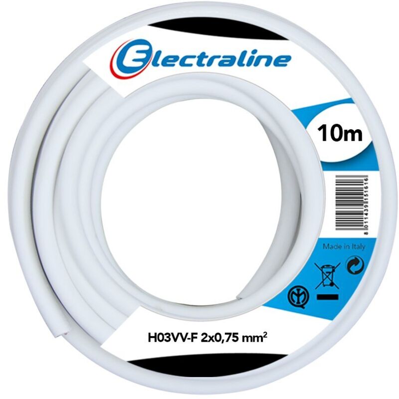 foto del prodotto cavo multipolare h03vv-f electraline 2x0.75mm2 da 10m bianco - 11181