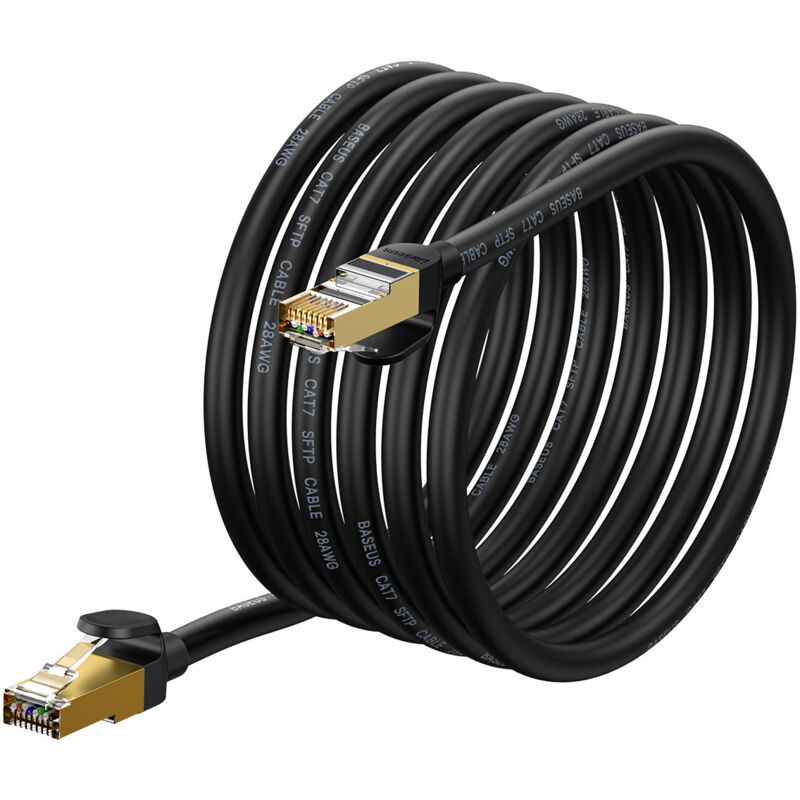 foto del prodotto cavo patch di rete veloce rj45 10gbps cat 7 speed seven 5m nero