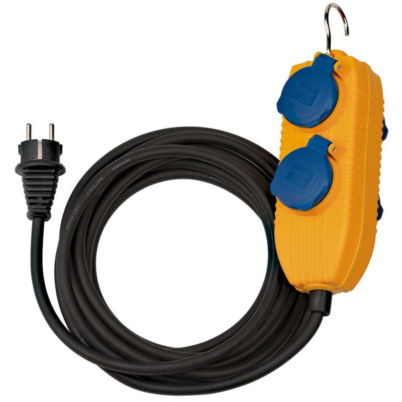 foto del prodotto cavo per cantieri ip54 con presa di distribuzione quadrupla powerblock 5m nero h07rn f 3g1,5