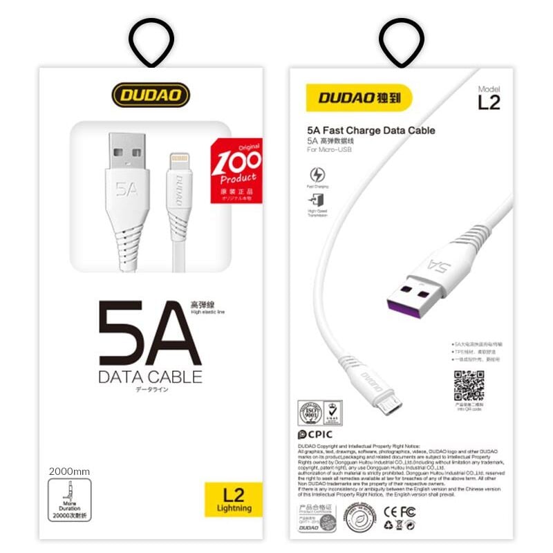 foto del prodotto cavo per iphone usb lightning 5a 2m bianco