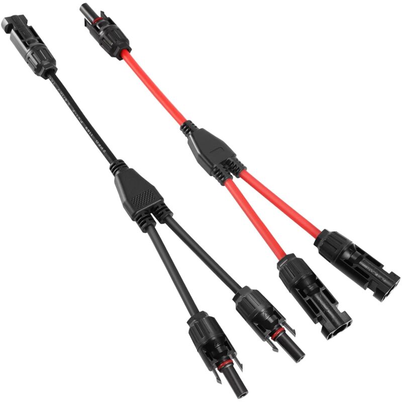 foto del prodotto cavo per pannello solare connettore professionale da 1 a 2 rami connettori a y cavo solare pannello solare mmf adattatore solare ffm 1 paio