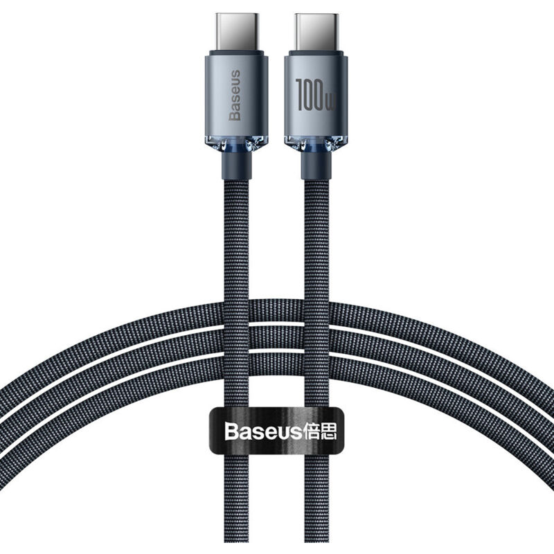 foto del prodotto cavo per ricarica rapida e trasferimento dati usb c usb c 100w 1,2m nero