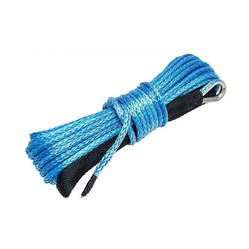 foto del prodotto cavo per verricello sintetico da 6 mm x 15 m blu cavo per verricello in fibra sintetica