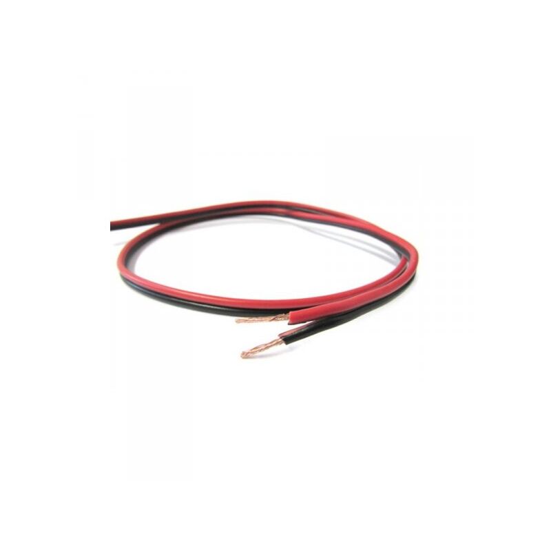 foto del prodotto cavo piattina rosso nero 2x0,75mmq per filo elettrico altoparlanti stereo audio casse 1 metro