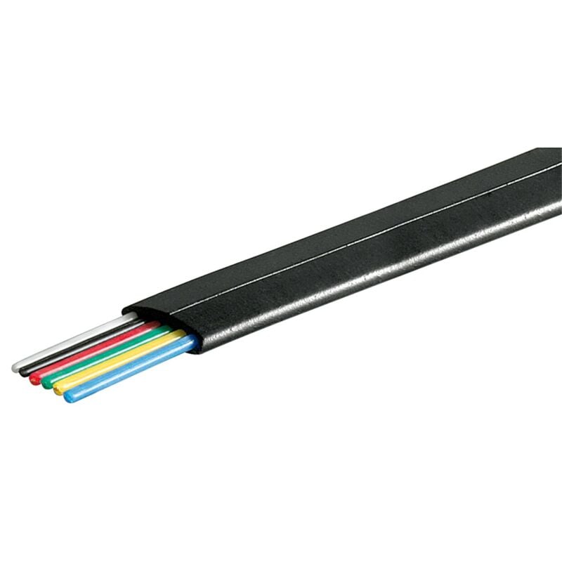 foto del prodotto cavo piatto telefonico 6 fili, 100 m bobina, awg 28, cca alluminio rivestito di rame , conduttore di alluminio placcato di rame cca . lunghezza del