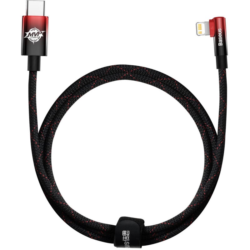 foto del prodotto cavo power delivery angolato con presa usb c laterale iphone lightning 1m 20w rosso